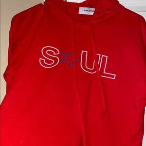 soul cycle tee cropped hoodie
